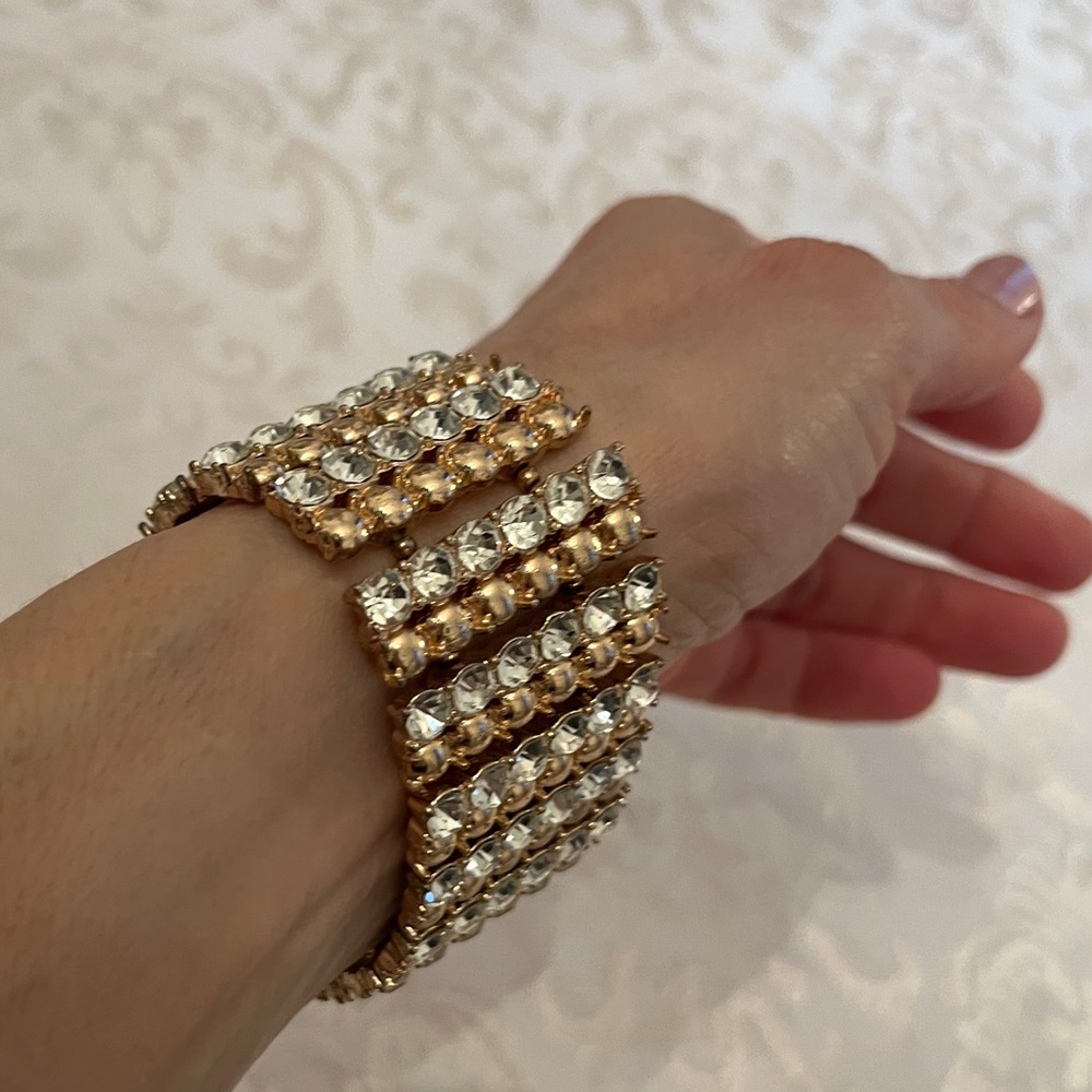 Golden bling bracelet.